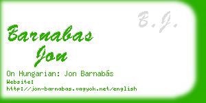 barnabas jon business card
